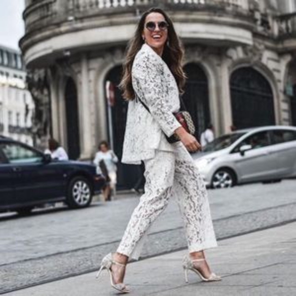 Zara Lace Pants Pockets White S 161/AN - Picture 4 of 5